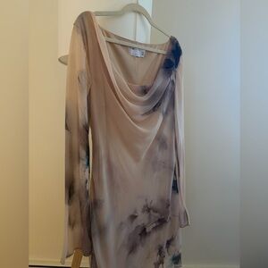 ASOS Whimsical Cowl Neck Chiffon Dress